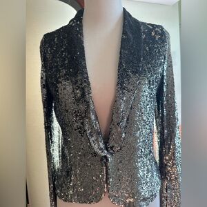 Zara gunmetal sequined blazer